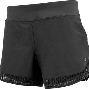 Layer 8 Women's Knit and Woven Quick Dry Two in One Running Yoga Work Out Short